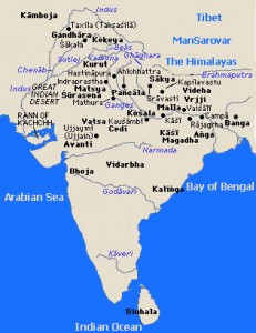 Ancient map of Bharatvarsha